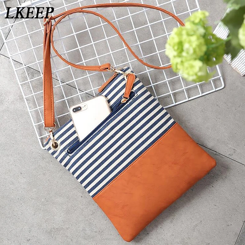 

Fashion Women Bags Striped Canvas Messenger Bags Women Crossbody Flap Tassel Bag Handbags Designer Shoulder Bags