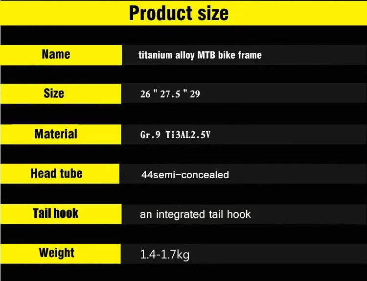 Best FREE SHIPPING !!! TiTo  titanium mountain bike  MTB frame 650B 26`` 27.5`` 44 head tube bicycle 2