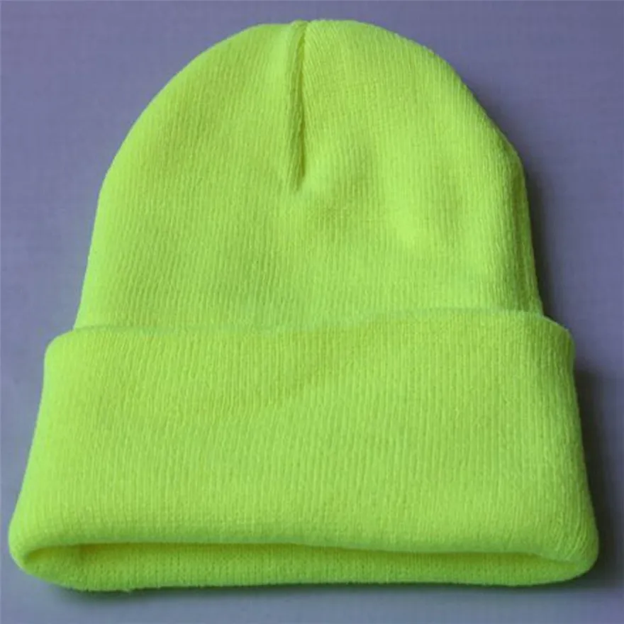 Mint Green Унисекс громоздкая вязаная шапочка хип-хоп кепка, теплая зимняя Лыжная Шапка модные мягкие шапки#1116 A1 - Цвет: Mint Green