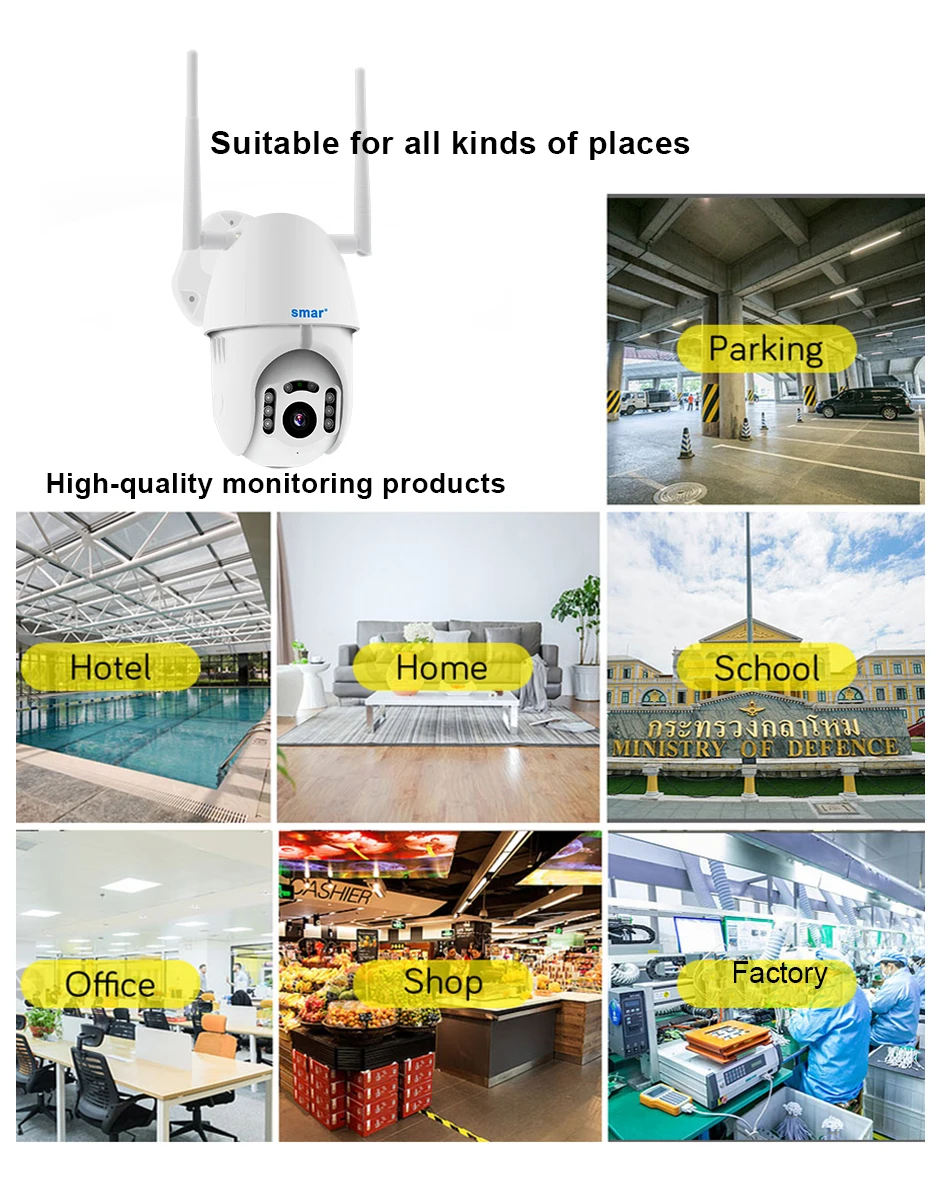 Armazenamento em Nuvem sem Fio Câmeras de Segurança ao ar Áudio em Dois Smar Câmera Ptz Velocidade Dome Cctv Livre Onvif Sentidos P2p Wi-fi 1080 p ip 13 Smar 1080 p armazenamento em nuvem sem