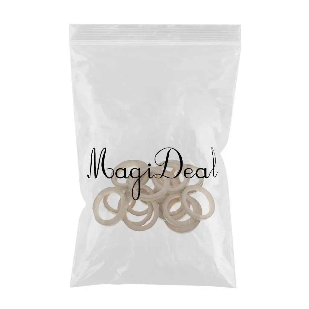 20pcs Natural Round Bamboo Flat Loop Ring Circle Slice Embellishments for Model Making Handmade DIY Craft Toys 35-50mm