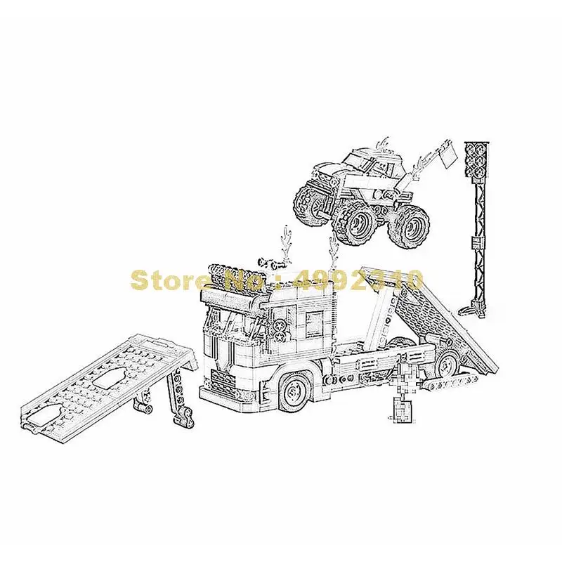 

11054 593pcs creative 3in1 mobile stunt show creator bela building blocks 31085 Bricks Toy