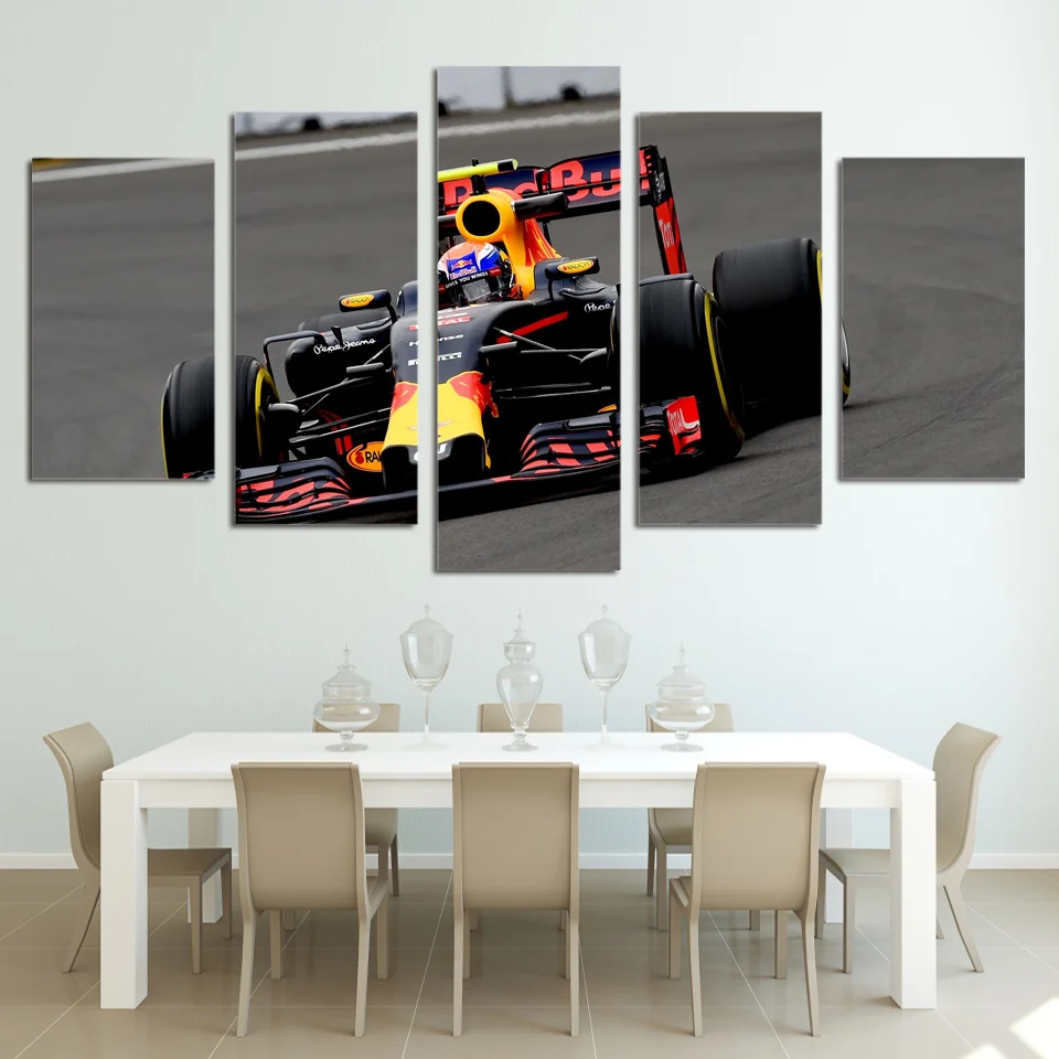 

5 Pieces HD Prints Modular Canvas Fashion Home Car Posters F1 Cycle Racing Paintings Boys Room Decor Pictures Framework Wall Art