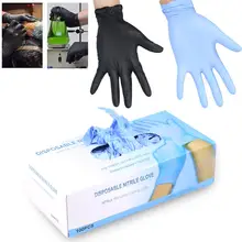 100 шт./кор. латексные одноразовые тату перчатки Водонепроницаемый нетоксичный, Размеры S/M/L защита для пальца тату для ногтей игрушки светодиодные световые панели, черный/синий