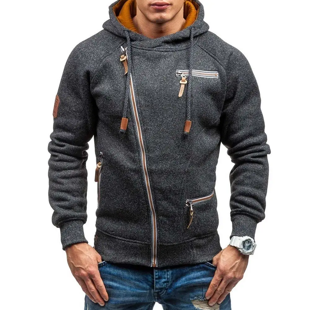 

Droppshiping Men Autumn Hoodies Zipper Cardigans Hooded Long Sleeves Pockets Male Sweater Coats dg88