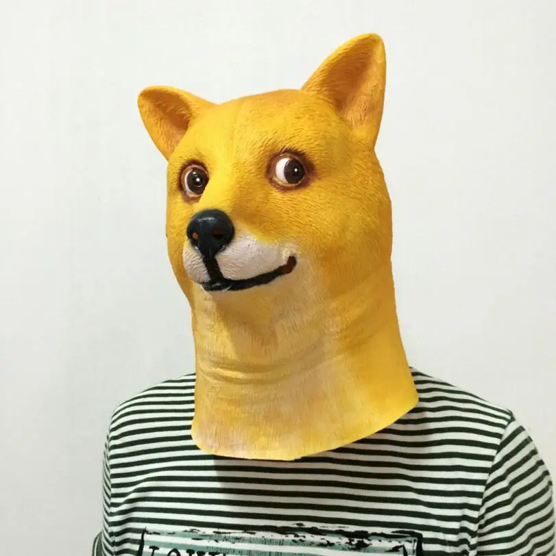

Funny Halloween Cosplay Costume Latex Doge Mask Headgear Tricky Toys for Kids Modern Style Household Small Decorative Article
