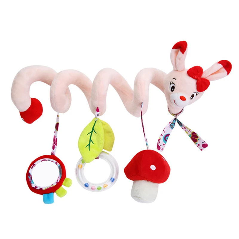 Мультяшные животные мягкие игрушки для новорожденных спиральная кровать и коляска подвесное сиденье в автомобиль Bebe развивающие Погремушки Игрушки для 0-12 месяцев подарки - Цвет: C