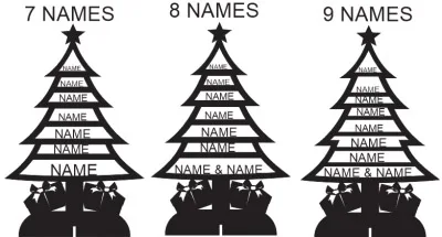Персонализированные рождественские наше генеалогическое дерево любые слова постоянный доска, семейный подарок, Деревянная Рождественская елка на подставке - Цвет: 7-9 names