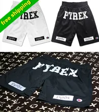 Лучший Версия, Pyrex Видения Шорты 2016 Кейн Уэст хип-поп Стиль Мода Mid Сыпучие Drawstring Шорты Мужчины 2016