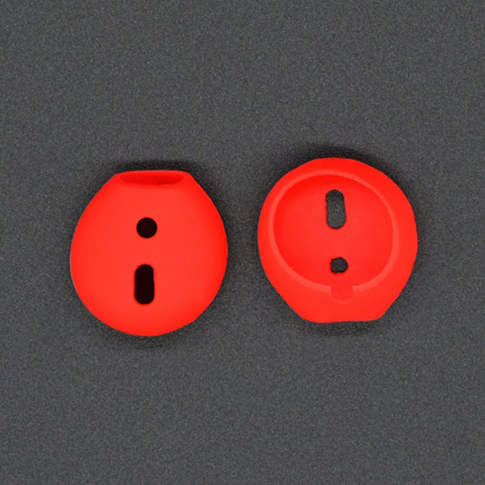 Пара противоударный мягкий силиконовый чехол для наушников для Apple гарнитура для airpods Сменные беруши защитные амбушюры чехол для гарнитуры - Цвет: Красный
