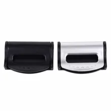 1 Pair Car Seat Belts Clip Safety Adjustable Stopper Buckle Plastic Clips Black Silver Color Auto