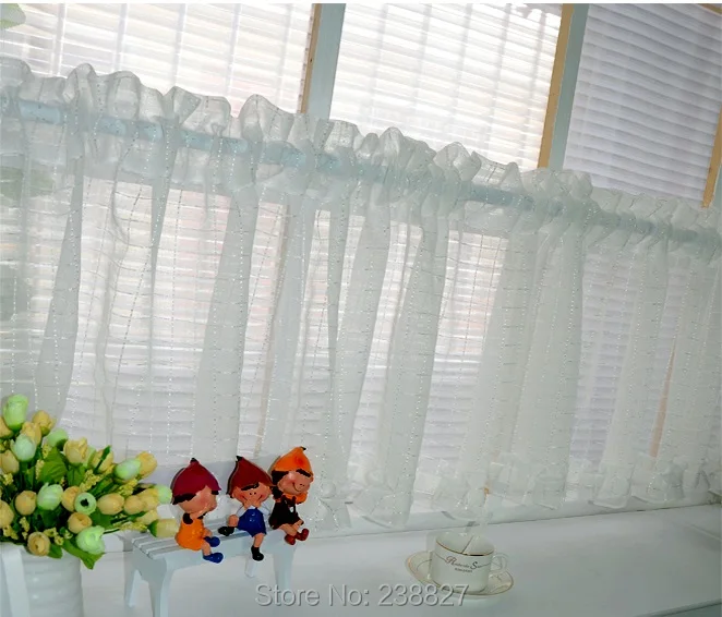 New White Short Curtain Kitchen Sheer Curtains Tulle Window Small Voile Ready Made Cortinas rideaux cuisine court (8)