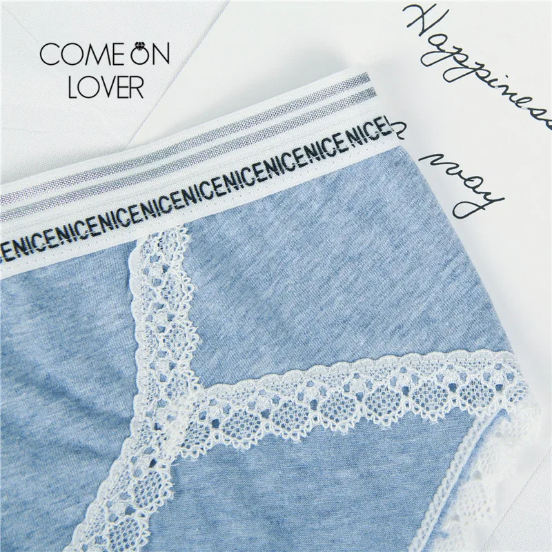Comeonlover High Quality Cotton Women Underwear Lace Trim Mid Waist Seamless Soft Sexy Panties Cuecas Feminina Briefs PI5176 Comeonlover High Quality Cotton Women Underwear Lace Trim Mid Waist Seamless Soft Sexy Panties Cuecas Feminina Briefs PI5176