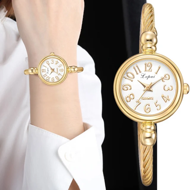 Lvpai Women Small Gold Bangle Bracelet Luxury Watches Stainless Steel Ladies Qua Lvpai Women Small Gold Bangle Bracelet Luxury Watches Stainless Steel Ladies Qua