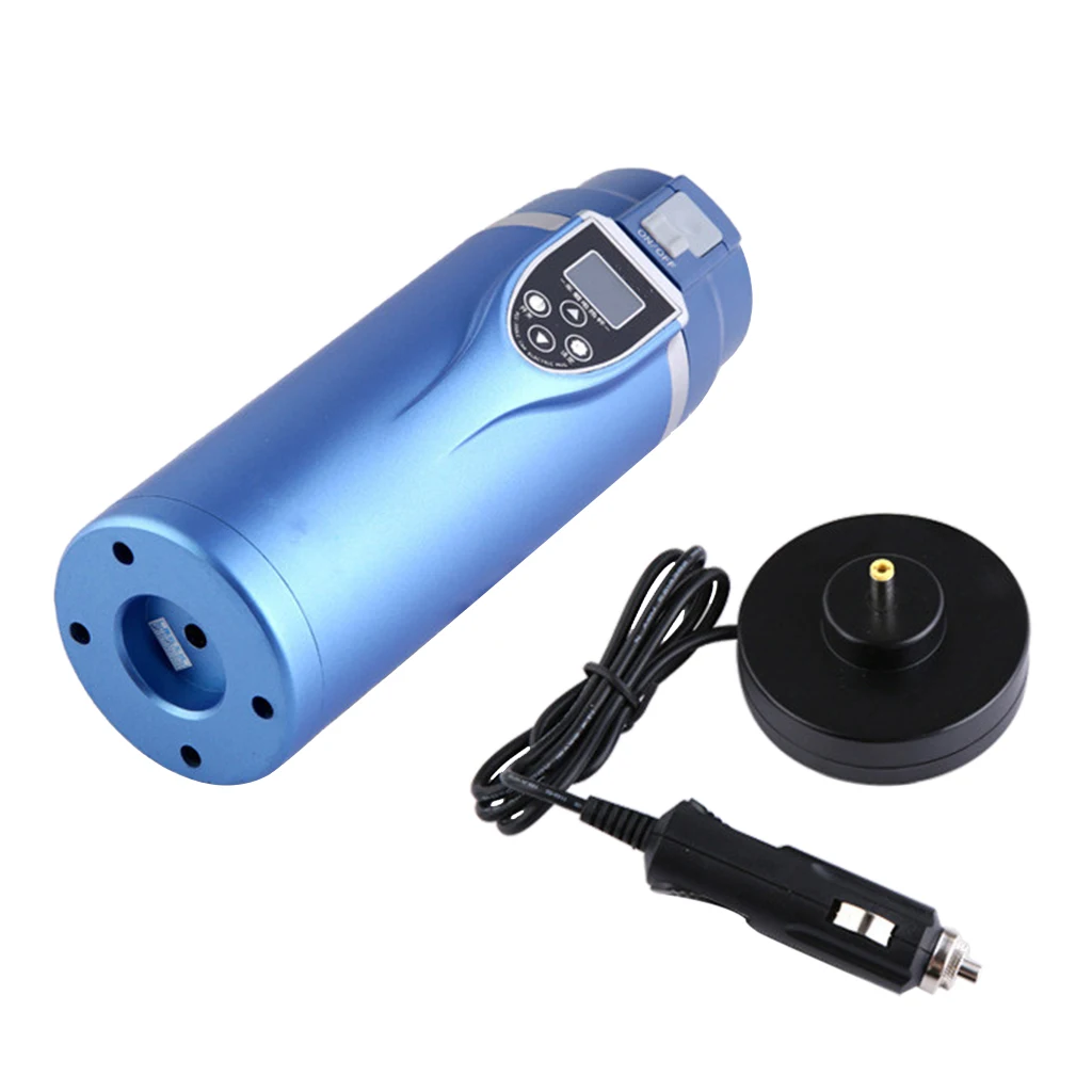 Smart Car Auto Heating Cup Stainless Steel Travel Heated Mug Bottle Water Milk Insulated Digital LCD temperature display 350ML