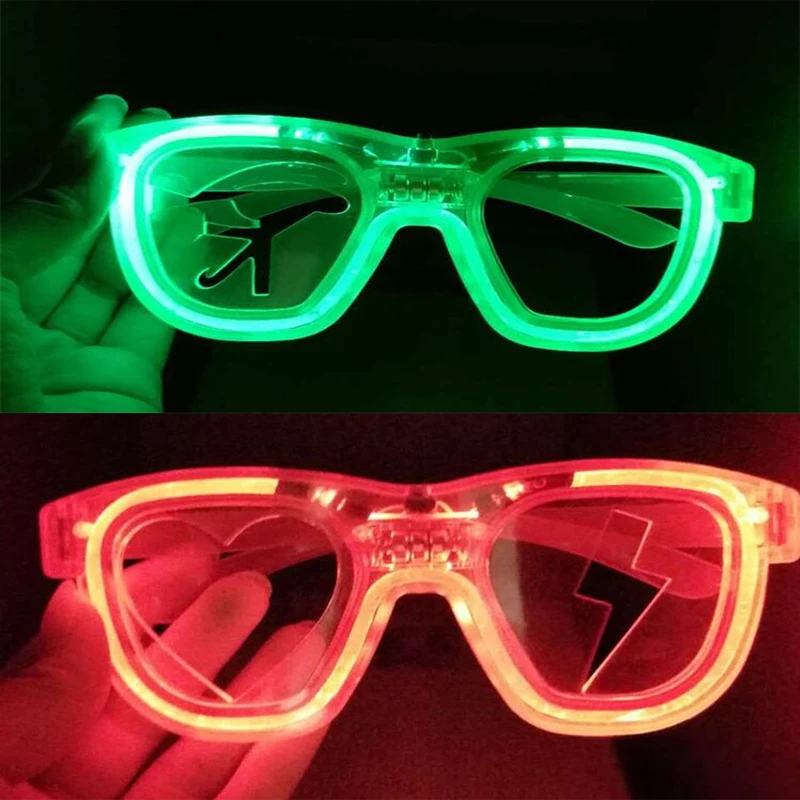 Творческий нерегулярные очки с мигающими светодиодами дети взрослые весело мигающий свет очки диско-бар Rave вечерние Хэллоуин Рождество