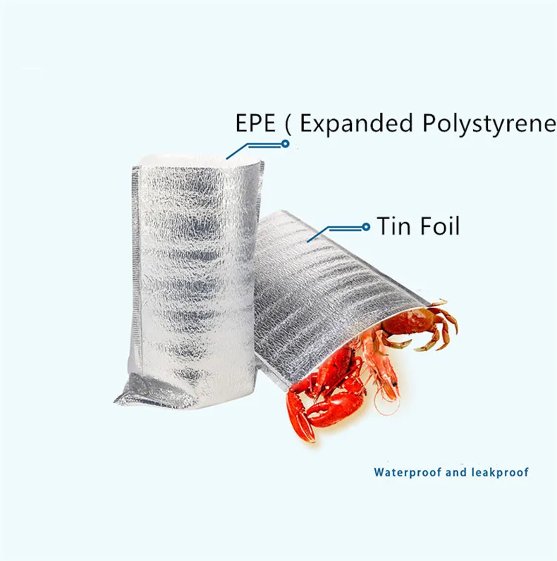 10x изготовленные на заказ Термосумки для извлечения тепла холодного отдыха свежее сохранение фруктовых морепродуктов стейк холодный напиток термальный мешок окутывает