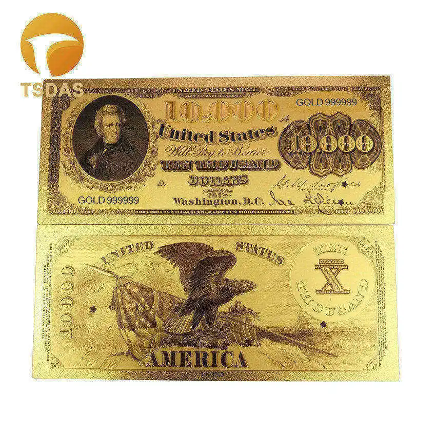 24k позолоченные банкноты 1870 лет 5 долларов украшения банкноты 10 шт./лот сувениры - Цвет: 1863-10000