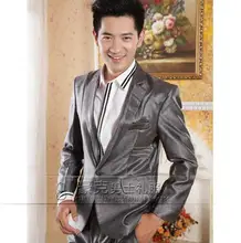 Grey 2017 new arrival slim men suit set with pants mens suits costume man groom formal dress clothing wedding suit + pant 4XL
