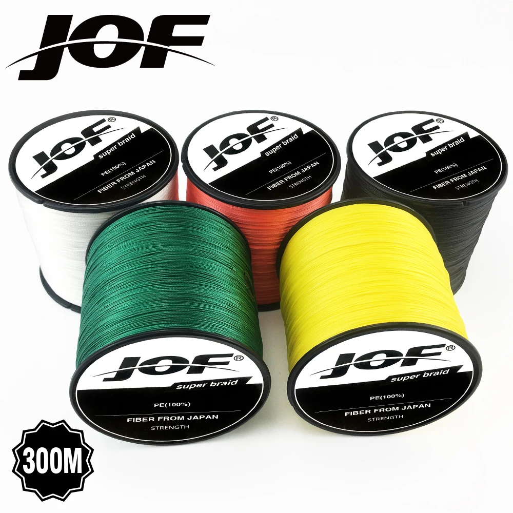 JOF 300M 8 Strand Weaves Fishing Line PE Braided Super Strong Multifilament 22 31 39 43 52 61 78LB | Спорт и развлечения