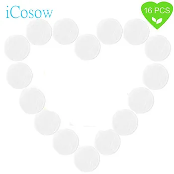 

iCosow Reusable Makeup Remover Pads,16 Pcs Bamboo Organic Cotton Rounds Pads, Washable Soft Facial Cleaning Pad