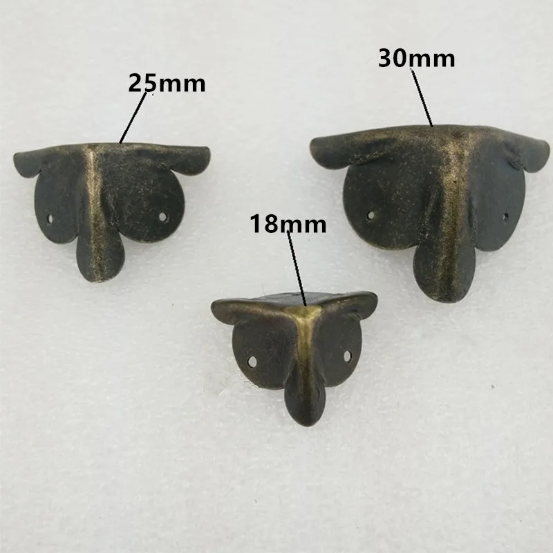 Чехол для багажа, угловые кронштейны, Декоративный уголок для украшения мебели, треугольный, Винтажный чехол в старом стиле, бронзовый тон, 8 шт