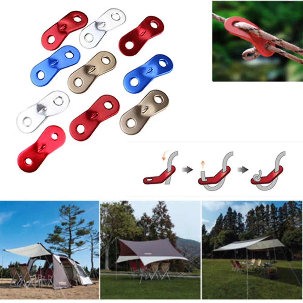 10pcs Camping Accessories Tent Rope Fastener Guyline Tensioner Rope
