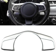 Car Accessories For Jaguar F-PACE fpace Styling 2016 2017 2018 ABS Chrome Car Steering wheel Button frame Covers Trim