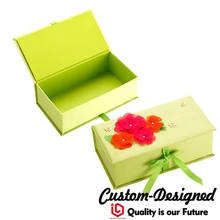 Китайская фабричная под заказ бархат контейнер для бижутерии печать зеленого цвета бумажная коробка