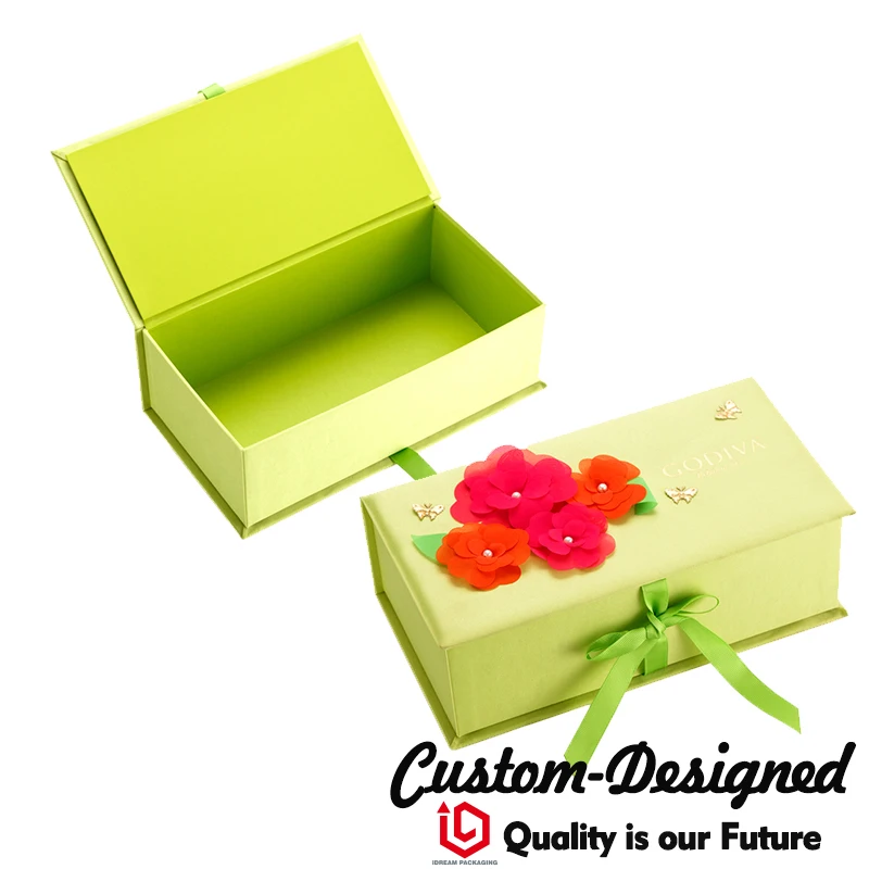 

Chinese factory custom velvet jewely box green color printing paper box