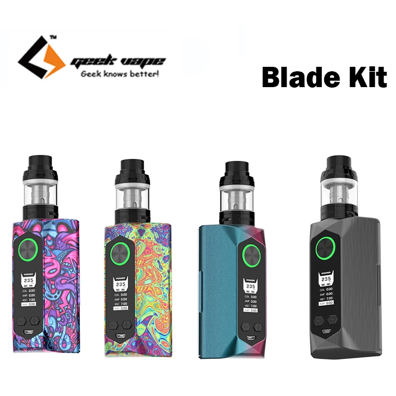 

Promotion Geekvape Blade Kit 235W Electronic Cigarette Blade Box MOD Supports 18650 20700 21700 Battery Vape
