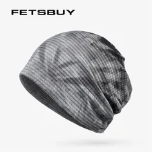 [FETSBUY] Мода хеджирования Кепки Для мужчин Для женщин Вязание Кепки s капот двойной Слои шапочки сплошной Цвет Hat Skullies шапочки g1320