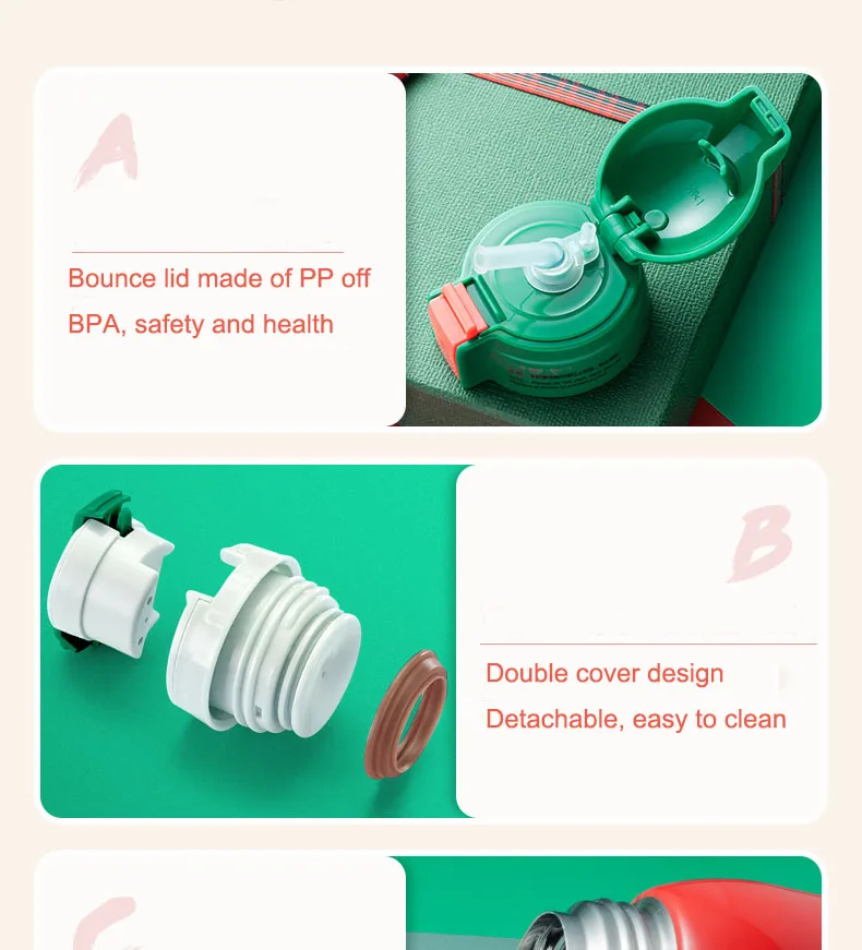 600 мл Термос, детская чашка, Мультяшные животные, двойные стенки, нержавеющая сталь, термосы, подарок для детей, школьная, уличная бутылка для воды