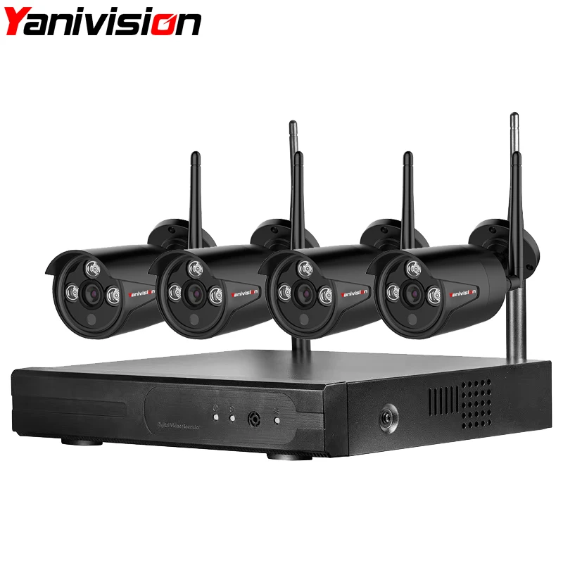 

1080P 4CH Wireless NVR CCTV System wifi 2.0MP IR Outdoor Bullet P2P IP Camera Waterproof Security Video Surveillance Kit