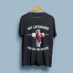 Моя жизнь охранник прогулки на воде христианство Мужская Gildan черная футболка S-XXLFashion летняя футболка