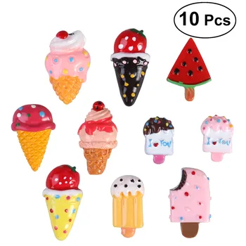 

OULII 10pcs Dessert Fridge Magnet Ice Cream Fridge Magnets Sticker Decor Creative Home Kitchen Decoration
