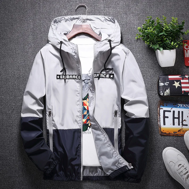 Размера плюс 4XL Новый Демисезонный в Корейском стиле Курточка бомбер Для мужчин