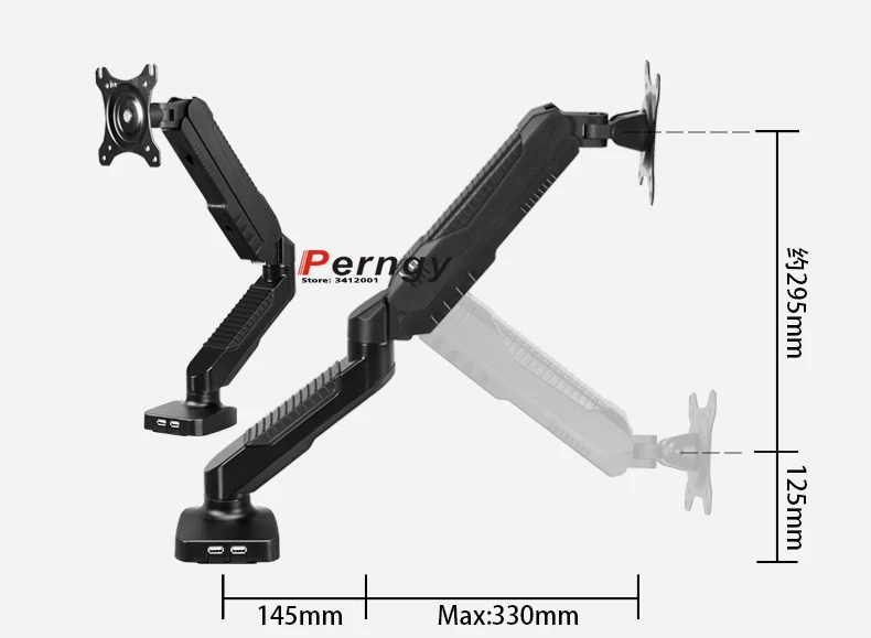 DL-GC12 Настольный 17-2" втулка зажимом базы ЖК-дисплей СВЕТОДИОДНЫЙ монитор держатель рычага весны механика полный движения ТВ крепление с вертикальной загрузкой 2-6,5 сом