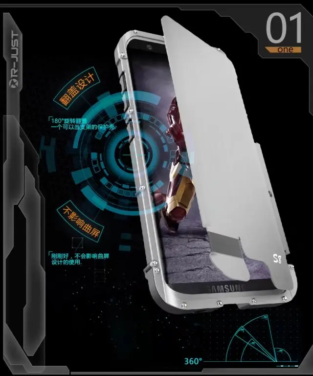 R-JUST роскошный защитный грязеотталкивающий противоударный металлический чехол для мобильного телефона для SAMSUNG GALAXY S8 S5 S6 S7 EDGE PLUS NOTE 2 3 4 5