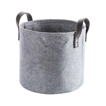 

Felt Material Cylinder Sundries Collect Storage Basket Lightweight And Sturdy For Clothes Sundry Toy Towel And Toilet Use