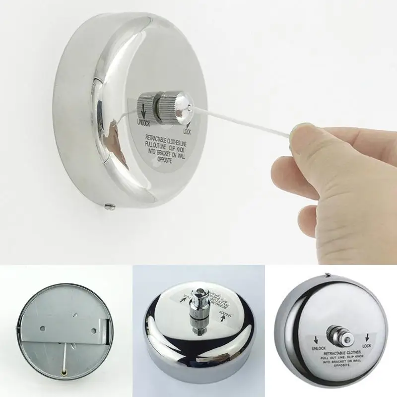 

304 Stainless Steel Wall Clothesline Hotel Engineering Bathroom Retractable Drying Racks Hanger Folding Table 2.8 Meters Long