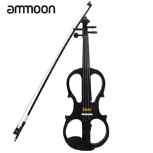 4/4 Электрический Скрипки Скрипка Струнный инструмент с древесины клена Ebony фитинги кабель наушников чехол для любителей музыки начинающих
