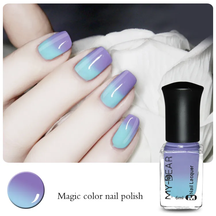 1 Bottle 6ml Thermal Nail Varnish Color Changing Polish Peel Off Polish Dark Blue To Light Blue Polish Towel Polished Chrome Toilet Paper Holdervarnish Nail Aliexpress