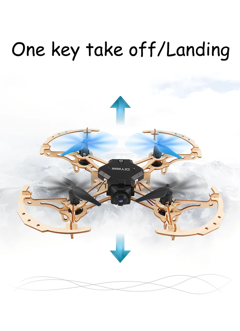 IMPULLS ZL100 деревянный Квадрокоптер с безголовым режимом Дрон с камерой мини Дрон с удержанием высоты дистанционного управления DIY игрушки