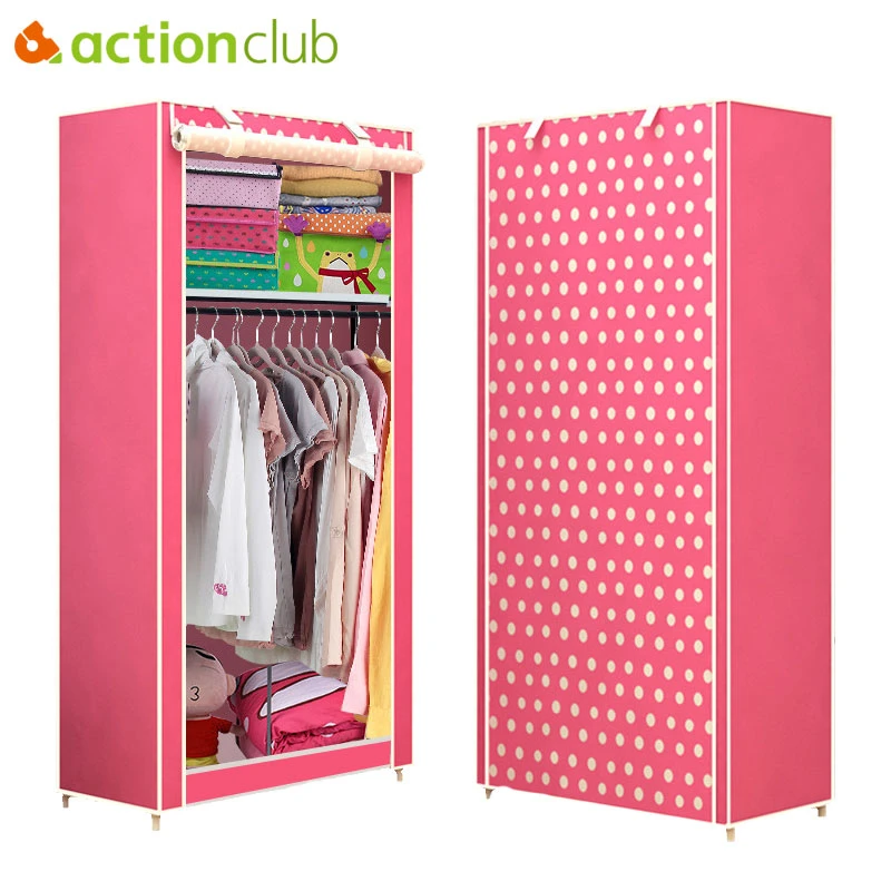 zonne Te voet wedstrijd Actionclub Eenvoudige Student Doek Garderobe Combinatie DIY Assemblage Kast  Vouwen Enkele Opbergkast Stofdicht Kleine Closet|assembled wardrobes|cloth  wardrobesmall closet - AliExpress