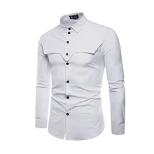 Мужская рубашка с длинным рукавом в стиле Корта, мужская деловая рубашка