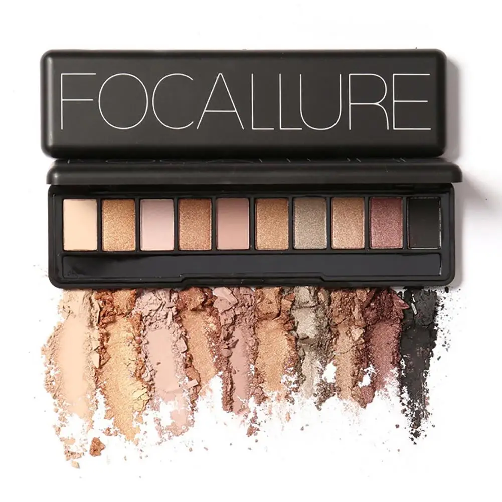 

Focallure 10 Colors Waterproof Eyeshadow Palette Shimmer Matte Powder Makeup Eye Shadow Hot