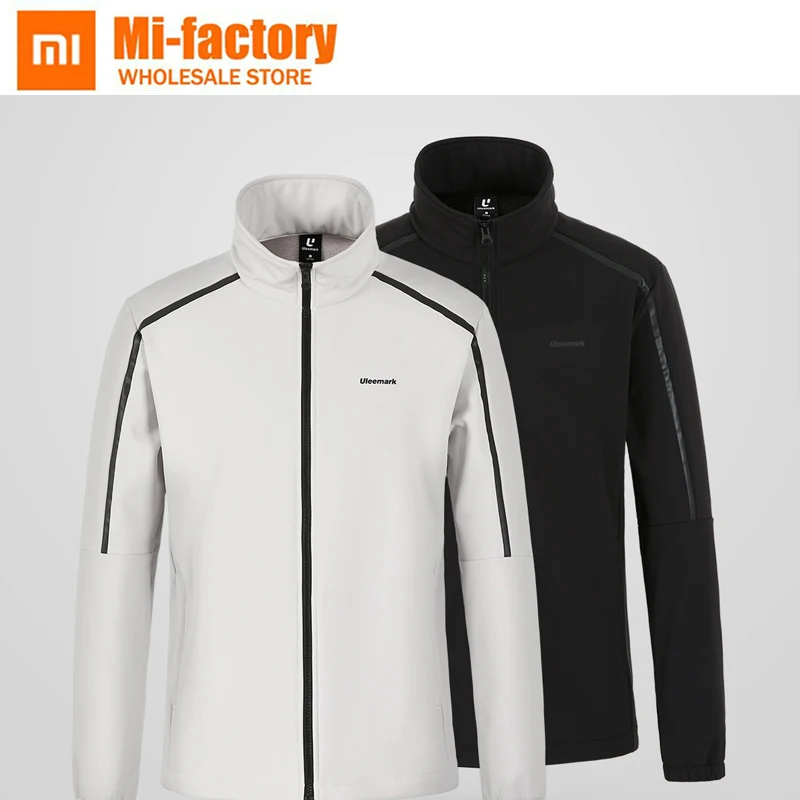 

Newest XiaoMi MiJia Uleemark Fleece collar jacket Autumn Winter Men fashion zipper Black&ivory handsome men coat