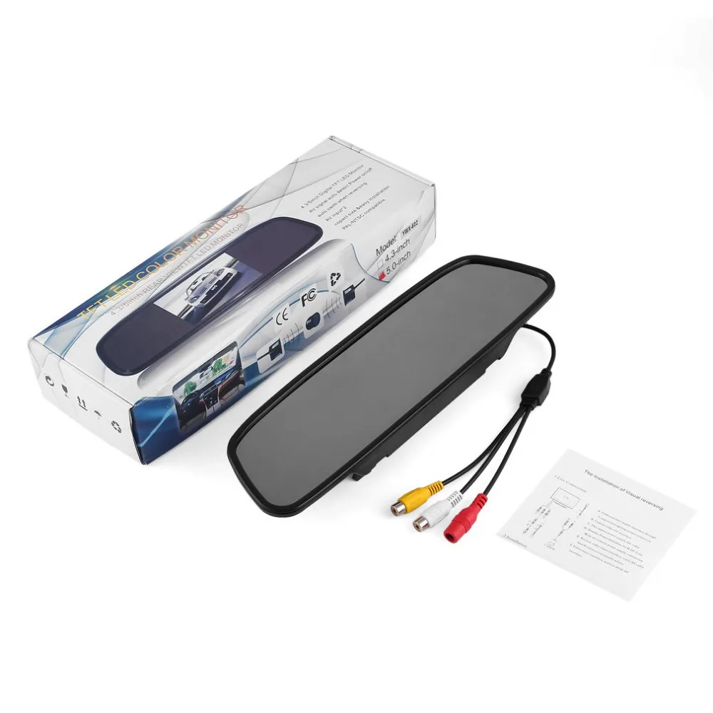 

Super Mini 4.3/5" Car TFT LCD Mirror Monitor Night Vision Waterproof Rear View Assembly Auto Switch When Reversing