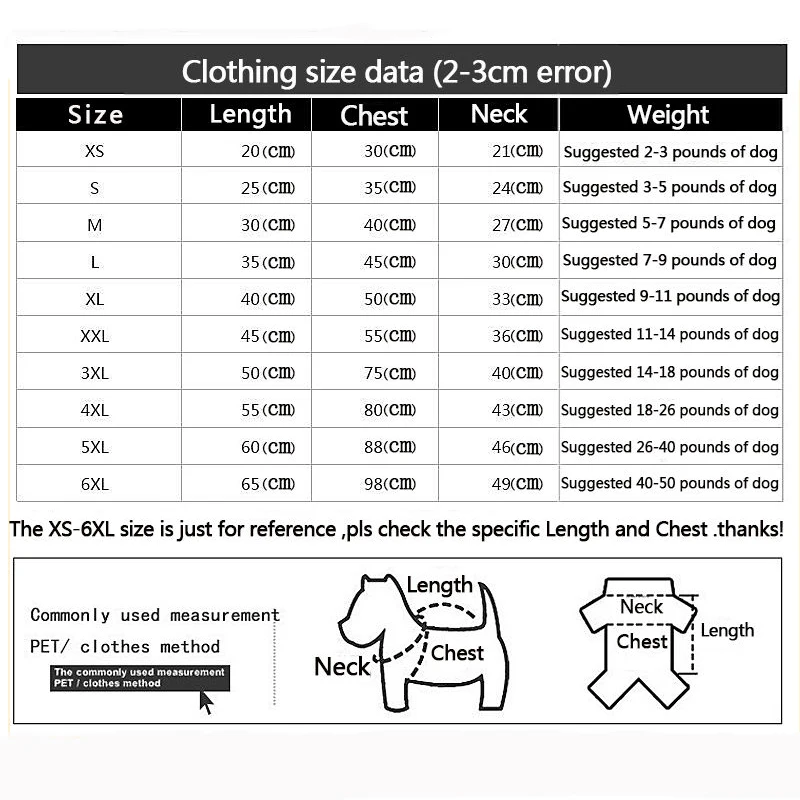 cloth size